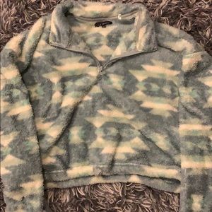 Large Pacsun Fuzzy Quarter Zip